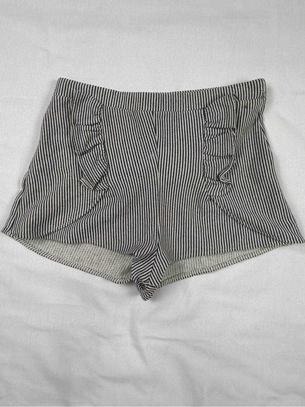 Zara Trafaluc Boho Striped Ruffle Shorts Medium Summer Beachy